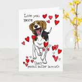 Carte Je t'aime, Saint-Valentin Beagle au beurre de caca (Fleur jaune)
