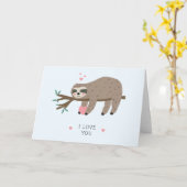 Carte Je t'aime Sloth (Fleur jaune)