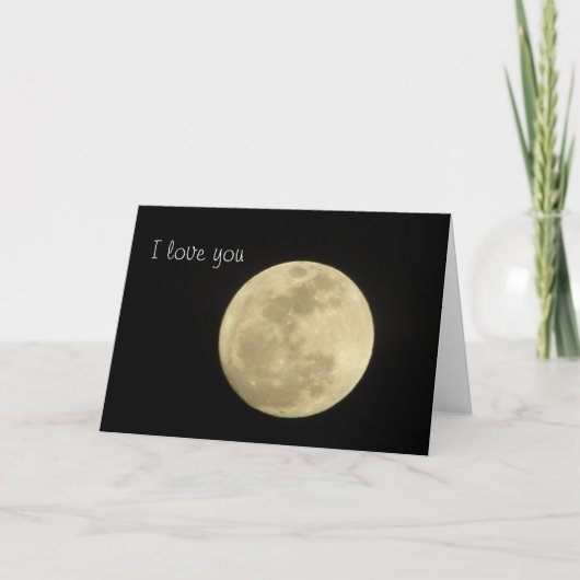 Carte Je t'aime sur la lune et de retour. (Devant)