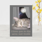 Carte Je t'aime sur la Lune et de retour ! (Fleur jaune)