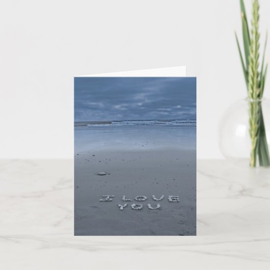 Carte Je t'aime sur la plage (Devant)