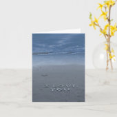 Carte Je t'aime sur la plage (Fleur jaune)