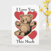 Carte Je T'Aime Tant - Ours (Fleur jaune)