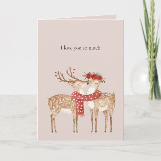 Carte Je t'aime tellement cerf (Devant)