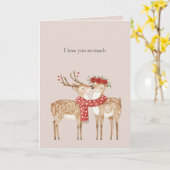 Carte Je t'aime tellement cerf (Fleur jaune)