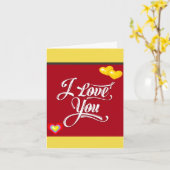 CARTE ***JE T'AIME TELLEMENT*** LE DESSIN À L'INTÉRIEUR  (Fleur jaune)