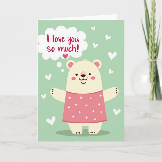 Carte Je T'Aime Tellement Ours (Devant)