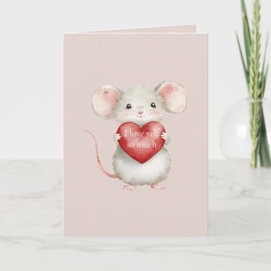 Carte Je t'aime tellement Souris (Devant)