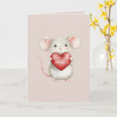 Carte Je t'aime tellement Souris (Fleur jaune)