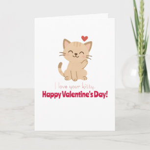 Carte Je t'aime ton kitty pour la Saint-Valentin