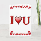 Carte Je t'aime U la Saint-Valentin rouge  (Devant)