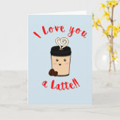 Carte Je t'aime un latte (Fleur jaune)