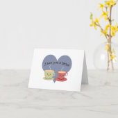 Carte Je t'aime un latte ! (Fleur jaune)