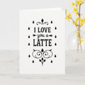Carte Je T'Aime Un Latte (Fleur jaune)
