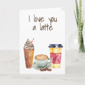 Carte Je t'aime un Louvain de café Latte Valentine (Devant)