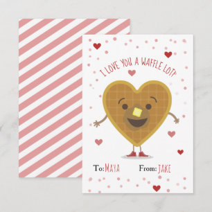 Carte Je T'Aime Une gaufre Lot Coeur Enfants Valentine