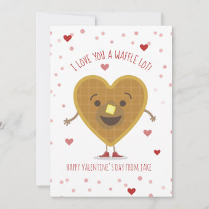 Carte Je T'Aime Une gaufre Lot Coeur Enfants Valentine
