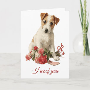 Carte Je t'aime Vintage Pup Saint-Valentin