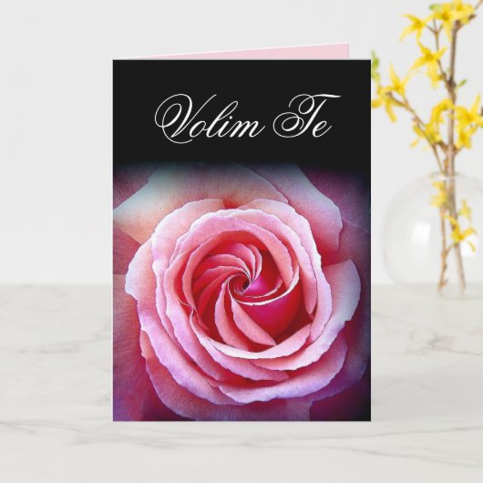 Carte JE T'AIME Volim Te croate (Fleur jaune)