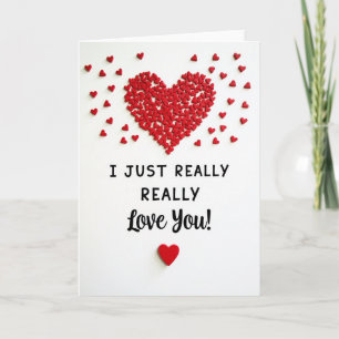 Carte Je T'aime Vraiment Coeur Paillettes