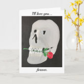 Carte Je t'aimerai pour toujours, crâne, proposition de  (Fleur jaune)