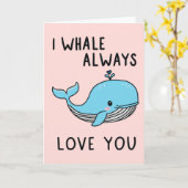 Carte « Je t'aimerai toujours, baleine » (Fleur jaune)