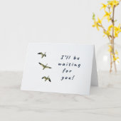 Carte Je t'attendrai ! (Fleur jaune)