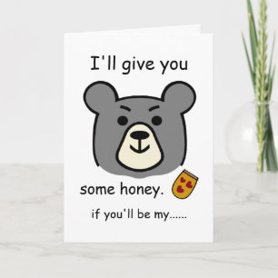 Carte Je te donnerai du miel, ours de la Saint Valentin