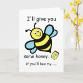 Carte Je te donnerai du miel, une abeille de la Saint-Va (Fleur jaune)