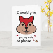 Carte Je Te Donnerais Mes Noix, Écureuil de Saint Valent (Fleur jaune)