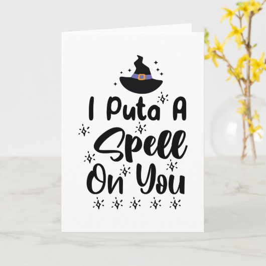 Carte Je te mets un sort (Fleur jaune)