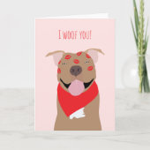 Carte Je Te Woof You Baiser de Bouledogue Américain (Devant)