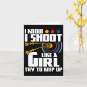 Carte Je Tire Comme Une Fille - Archer Archer Bowman Bow (Fleur jaune)