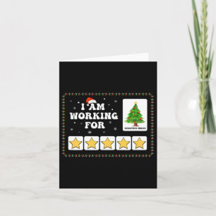 Carte Je Travaille Pour Noël Pause 5 Étoiles Arbre De No
