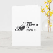 Carte Je vais tondre la tondeuse de gazon (Fleur jaune)