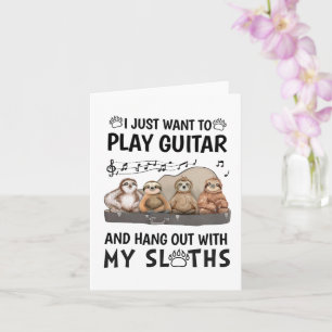 Carte Je veux juste jouer de la guitare T-shirt drôles d