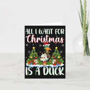 Carte Je Veux Pour Noël Est Un Canard Oiseau Xmas Arbre