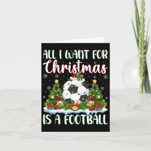 Carte Je Veux Pour Noël Est Un Football Xmas Tree Light