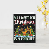 Carte Je Veux Pour Noël Est Un Forklift Xmas Tree Light (Fleur jaune)
