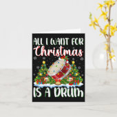 Carte Je Veux Pour Noël Est Un Tambour Lumières Arbre (Fleur jaune)