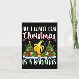 Carte Je Veux Pour Noël Est Une Banana Xmas Lumières Arb