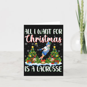 Carte Je Veux Pour Noël Est Une Lacrosse Xmas Tree Light