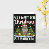 Carte Je Veux Pour Noël Est Une Petite Chouette Oiseau O (Fleur jaune)