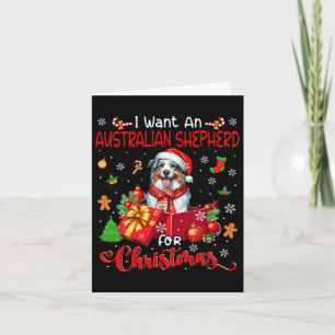 Carte Je Veux Un Berger Australien Pour Noël Père Noël