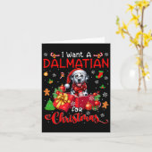 Carte Je Veux Un Dalmatien Pour Le Propriétaire De Noël (Fleur jaune)