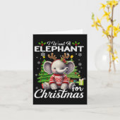 Carte Je Veux Un Éléphant Pour Noël De Mignons Cadeaux X (Fleur jaune)