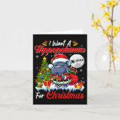 Carte Je Veux Un Hippo Pour Les Jolies Sungles Père Noël (Fleur jaune)