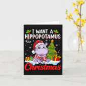 Carte Je Veux Un Hippopotame Pour Le Pajama De Noël Drôl (Fleur jaune)
