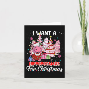 Carte Je Veux Un Hippopotame Pour Noël Hippo De Noël Pou