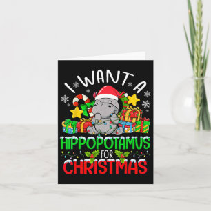 Carte Je Veux Un Hippopotame Pour Noël Merry Xmas Hip